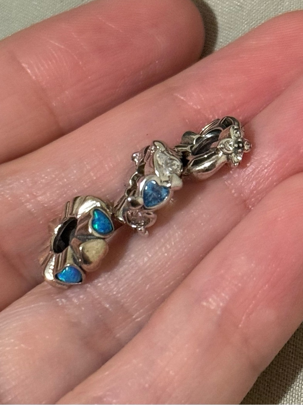 Three (3) Chamilia spacer charms - S925 Crystal Swarovski